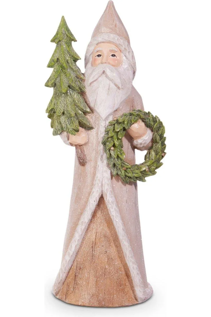 10.25" Natural Santa With Tree