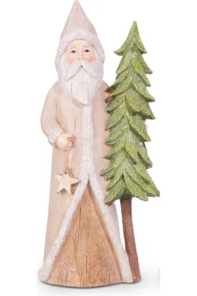 10.25" Natural Santa With Tree