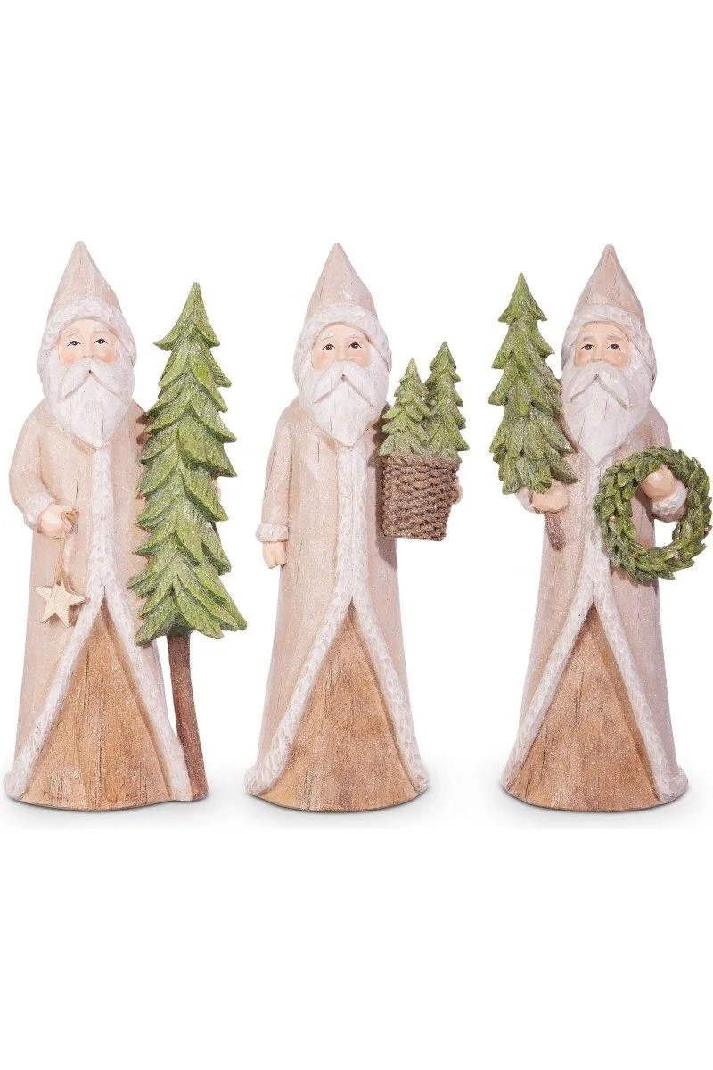 10.25" Natural Santa With Tree