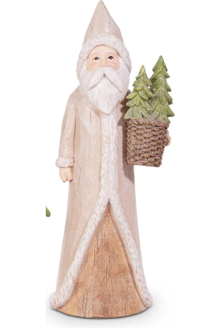 10.25" Natural Santa With Tree