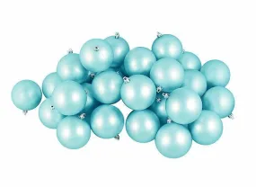 12ct Matte Mermaid Blue Shatterproof Christmas Ball Ornaments 4" (100mm)