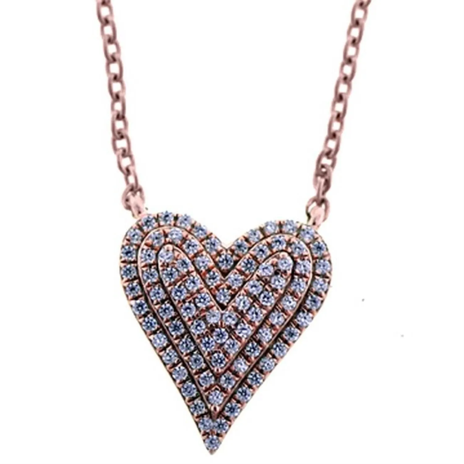 1/4 CTW Diamond Heart 18-inch Pendant in 10KT Rose Gold