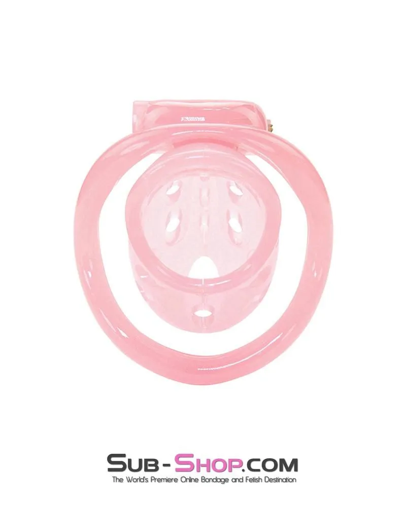 1480AR      Sissy Boy Toy Pink Short High Security Pin Tumbler Locking Cock Cage Chastity - MEGA Deal