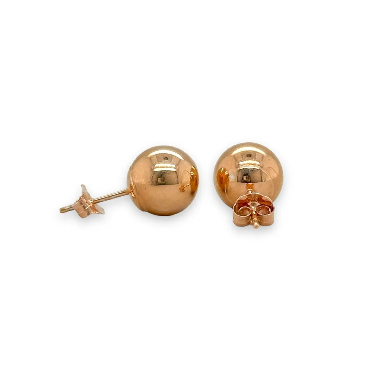 14K R Gold 8mm Ball Earring