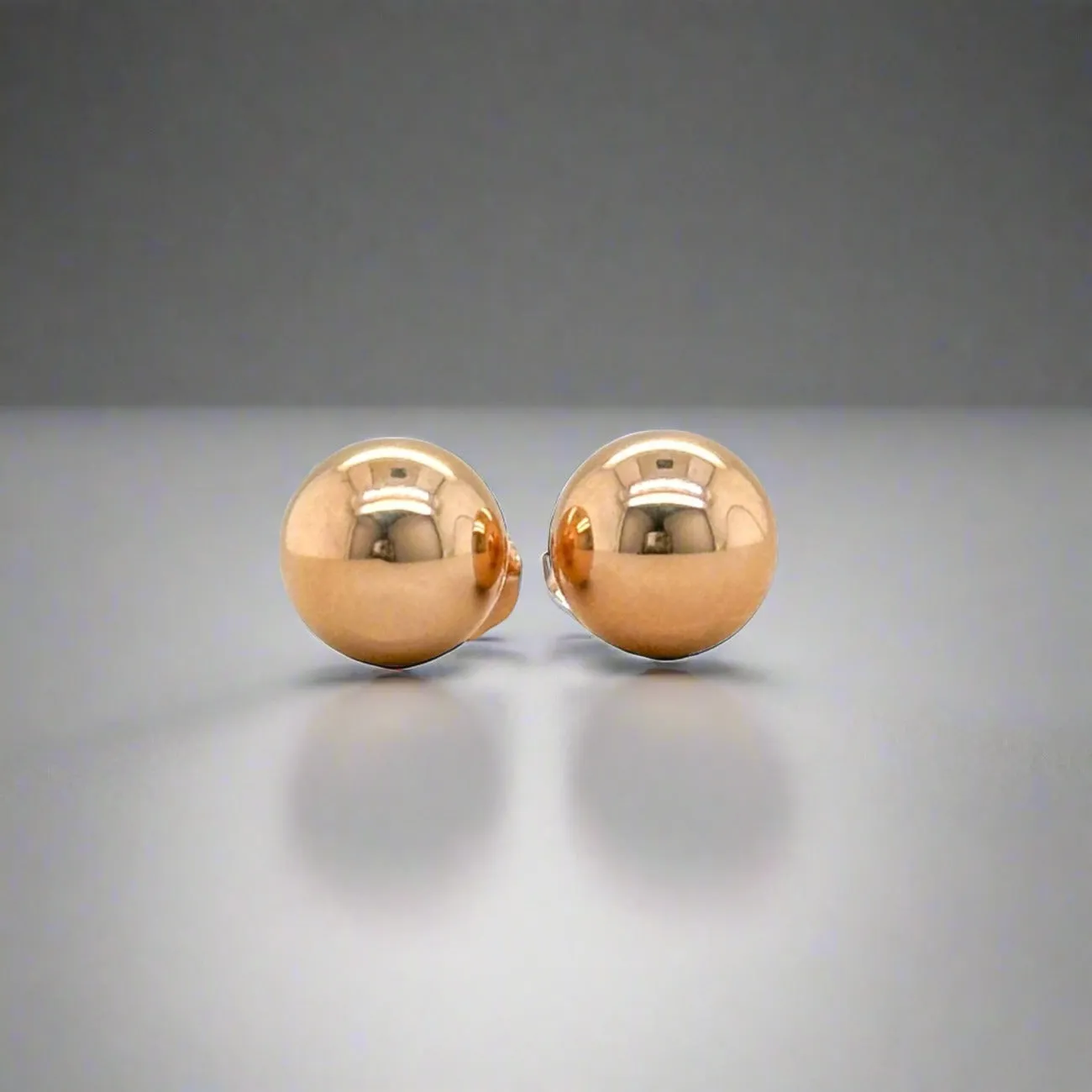 14K R Gold 8mm Ball Earring