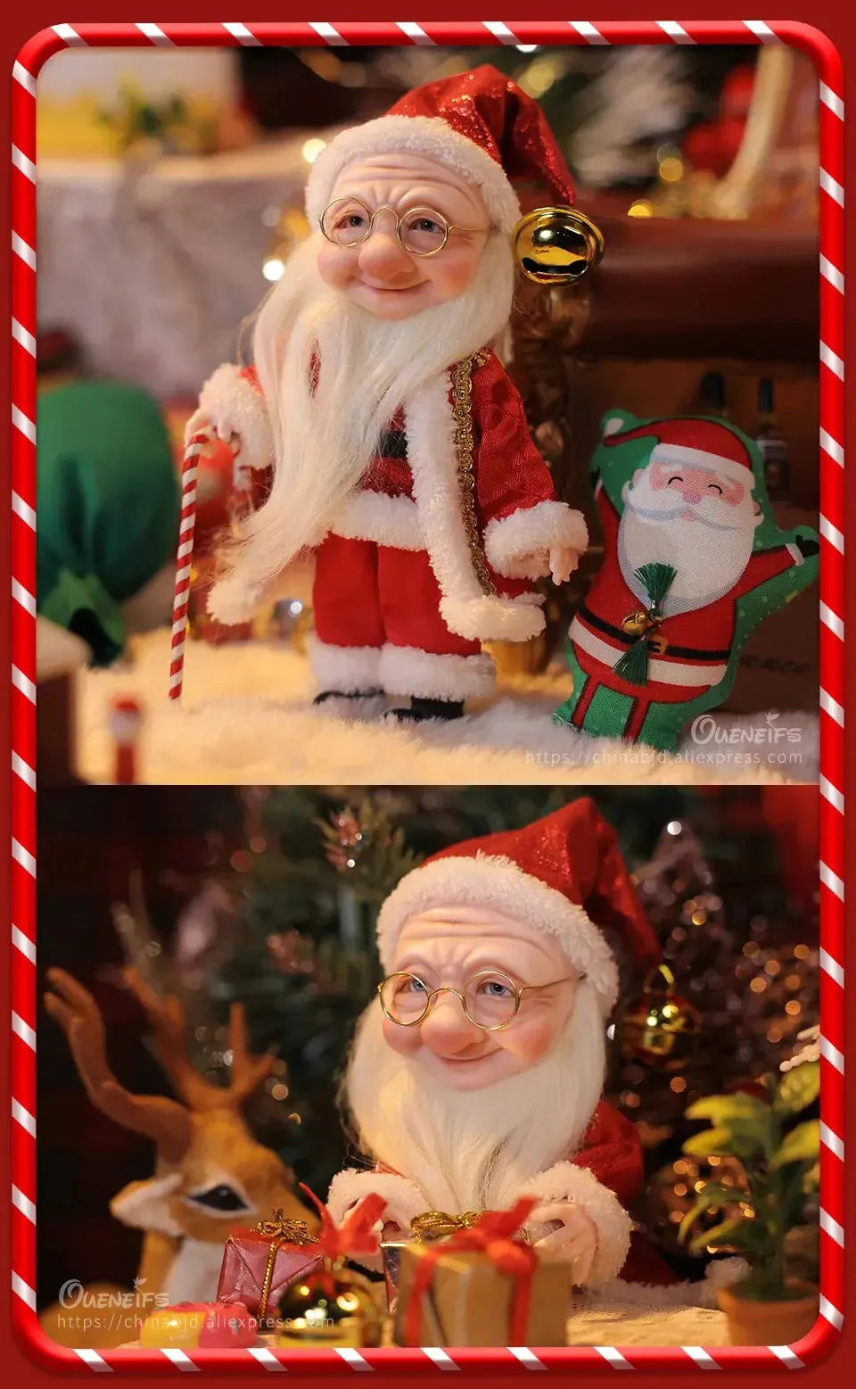 1/8 BJD Santa Doll 14.5cm – Shuga Fairy Old Man with White Beard | Christmas Gift Art Toy