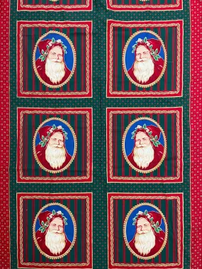 2 7/8 YD Quilting Cotton Vintage - Santa Claus