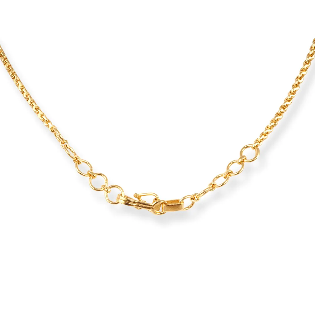 22ct Gold Necklace Suite with Cubic Zirconia Stones & Hook Clasp.