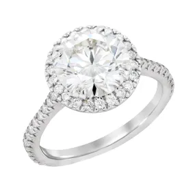 3 CARAT LAB GROWN DIAMOND HALO ENGAGEMENT RING, 3.625 ctw.