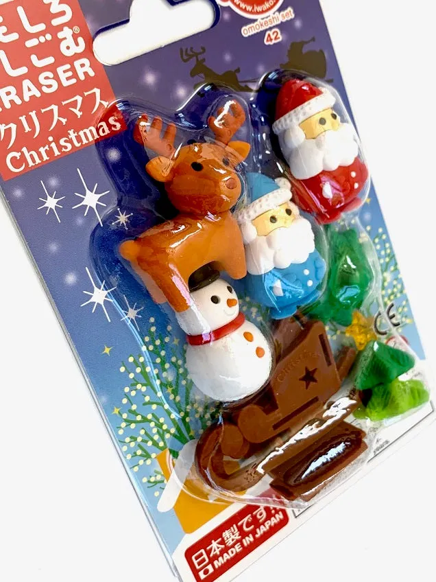 38304 IWAKO CHRISTMAS ERASER CARDS-10 CARDS