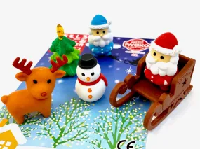 38304 IWAKO CHRISTMAS ERASER CARDS-10 CARDS