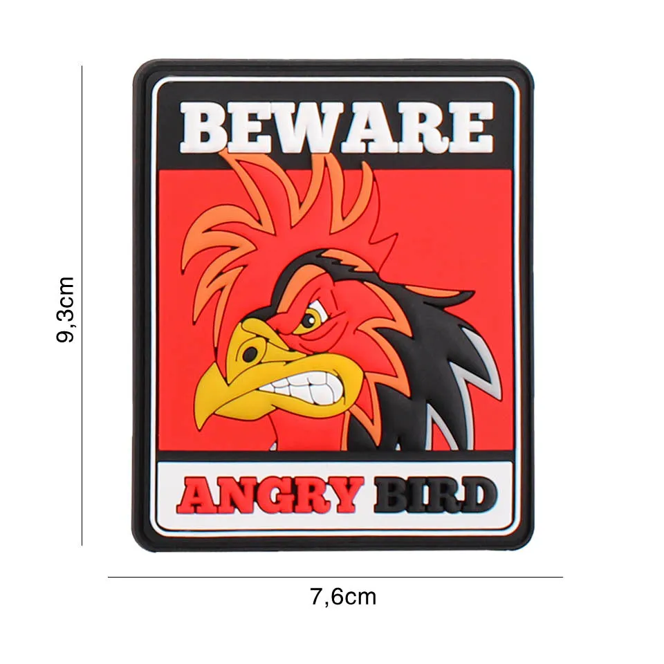 3D PVC Patch beware angry bird