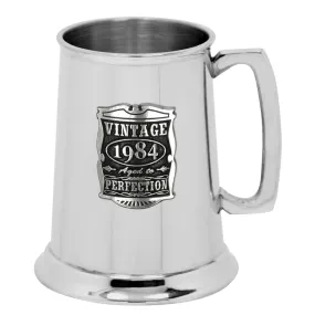 40th Birthday or Anniversary Gift 1984 Vintage Years Pewter Beer Mug Tankard