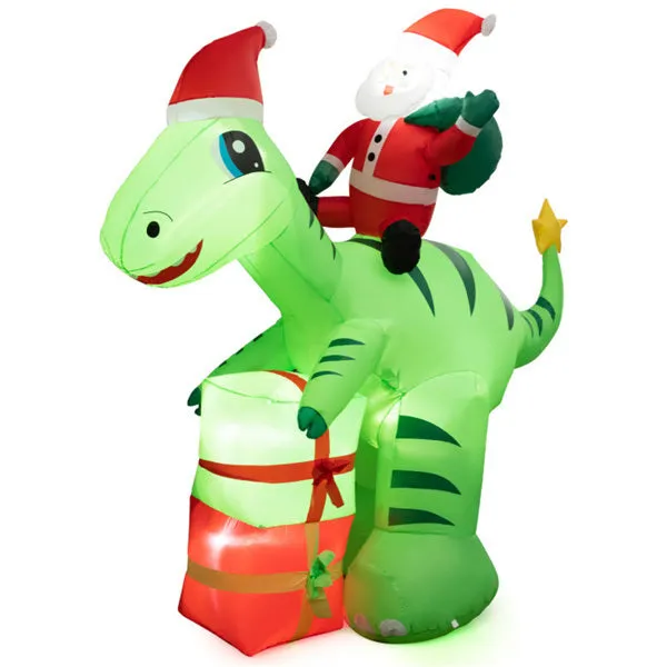 8 Feet Christmas Decoration Inflatable Santa Claus Dinosaur Decoration