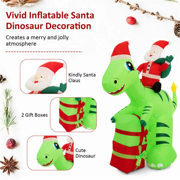 8 Feet Christmas Decoration Inflatable Santa Claus Dinosaur Decoration