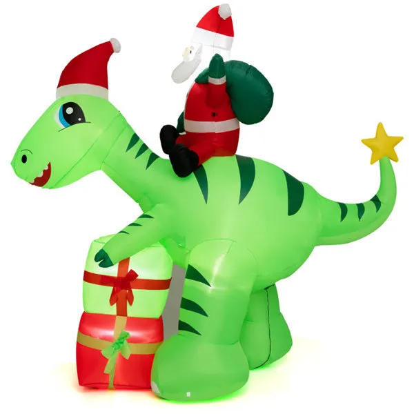 8 Feet Christmas Decoration Inflatable Santa Claus Dinosaur Decoration