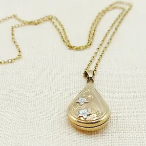 9ct Gold Teardrop Locket & Chain