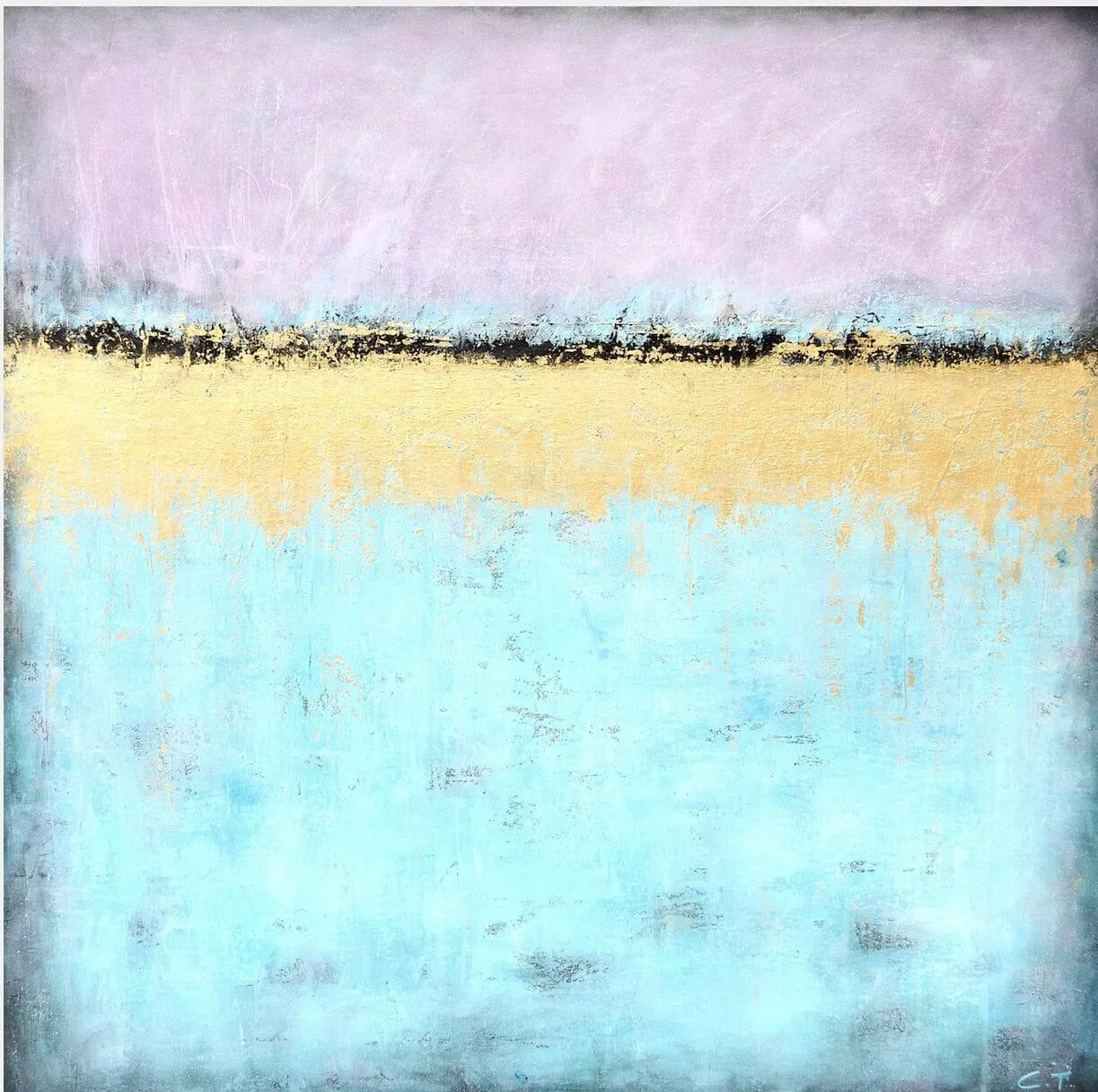 Abstract Gold Horizons Painting