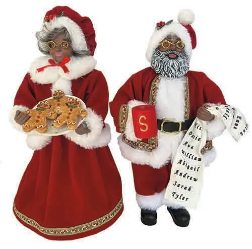 African American Mr & Mrs Claus - 12" Claus