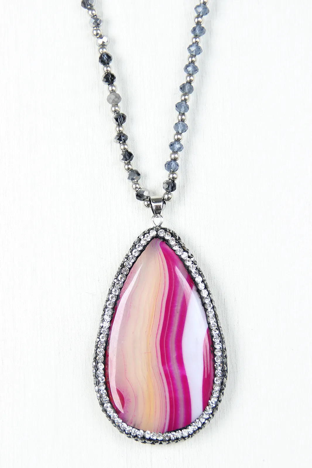 Agate Stone Pendant Necklace