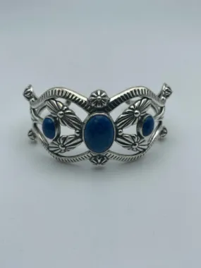 American West Silver/Blue Western Sterling Silver Jewelry Bracelet