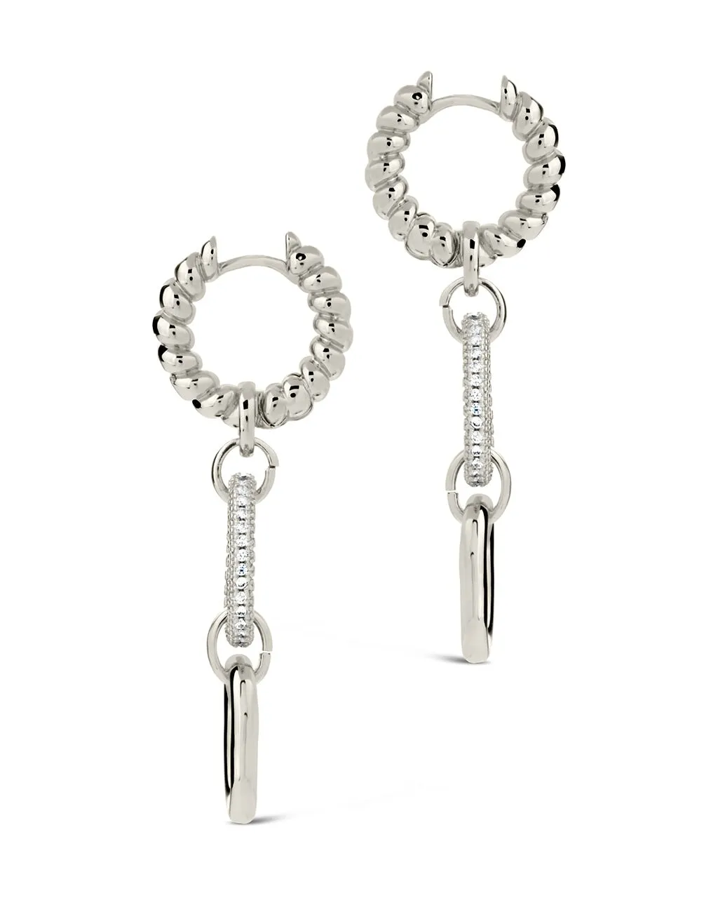 Andi Chain Link Drop Hoop Earrings