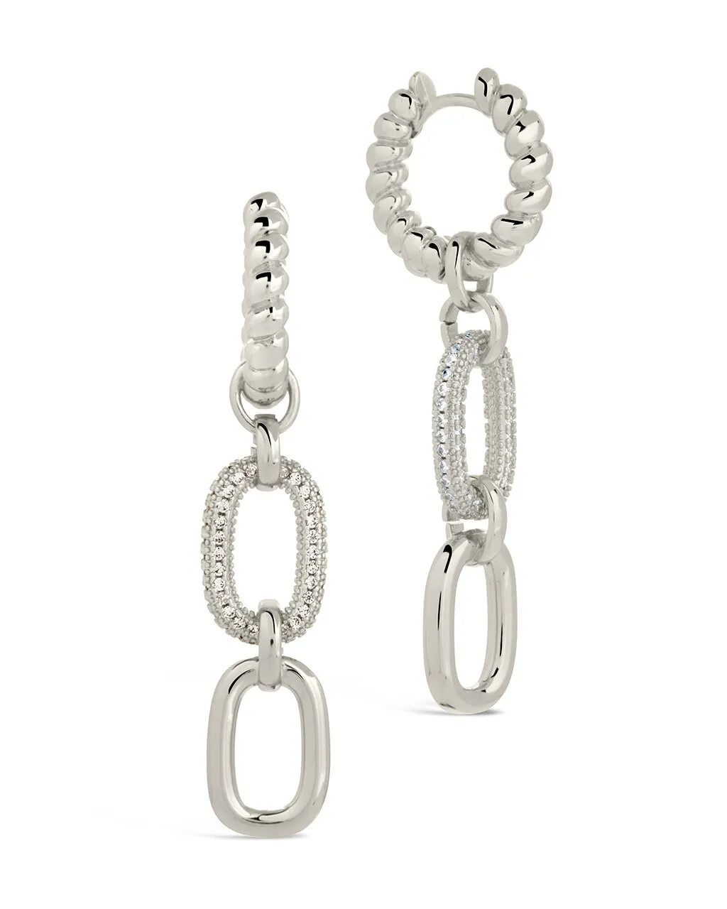 Andi Chain Link Drop Hoop Earrings