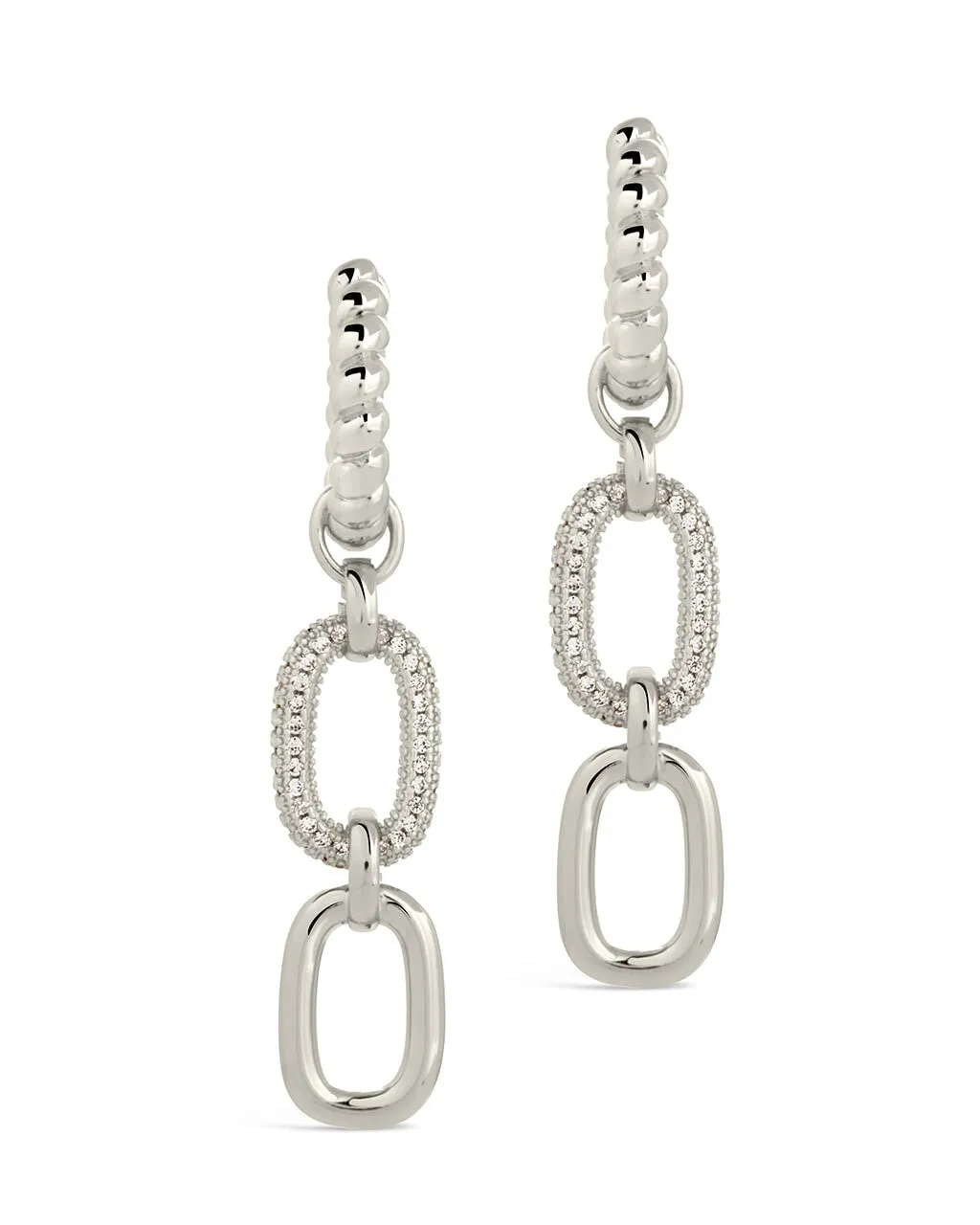 Andi Chain Link Drop Hoop Earrings