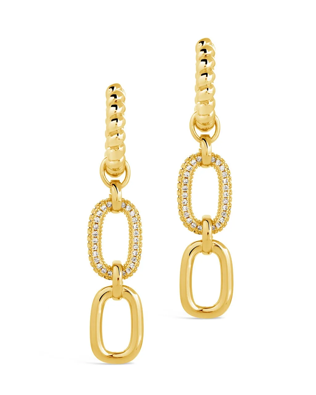 Andi Chain Link Drop Hoop Earrings