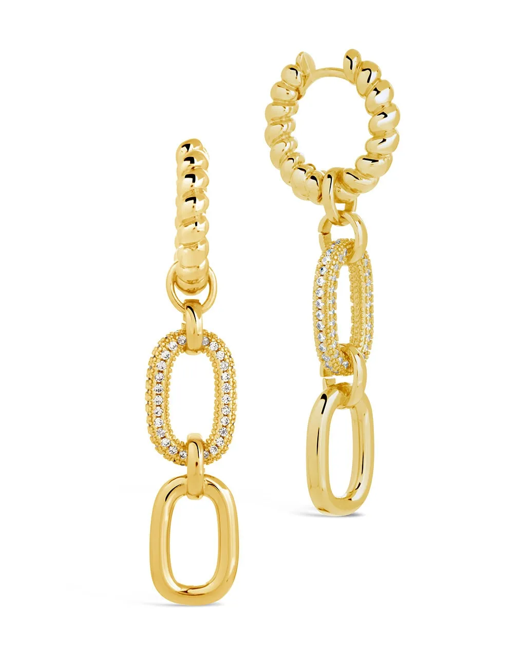 Andi Chain Link Drop Hoop Earrings