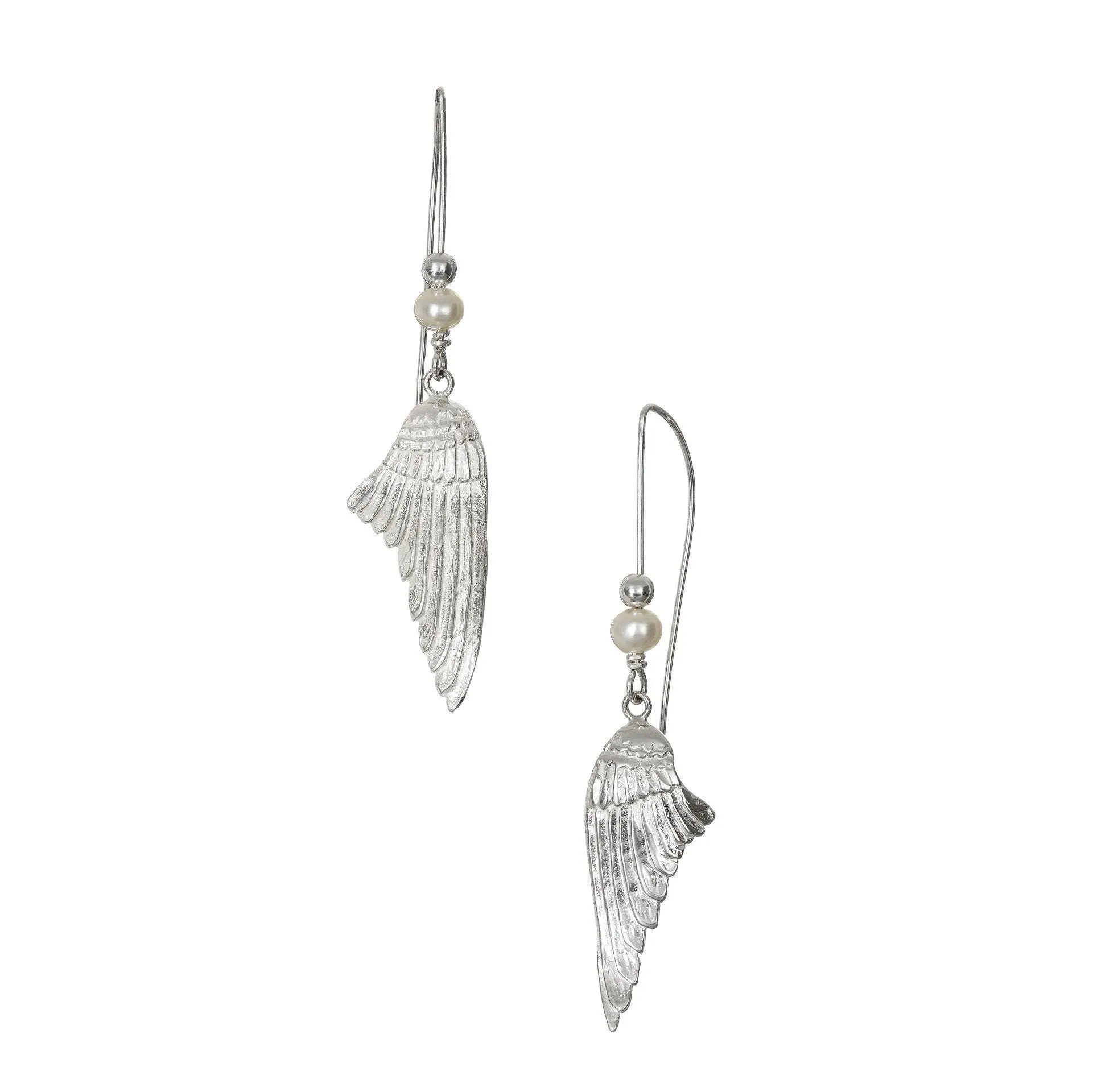 Angel Wing & Freshwater Pearl Earrings