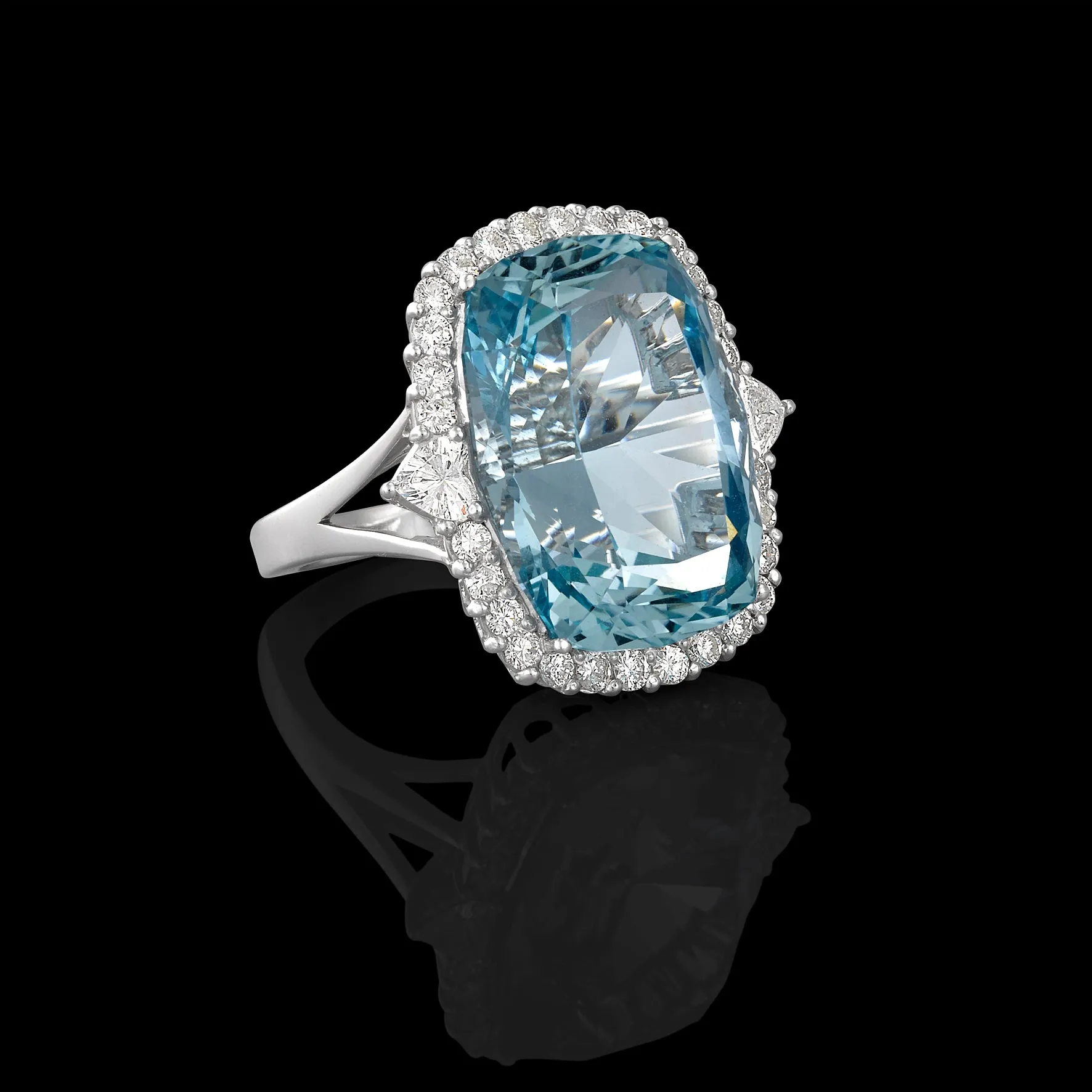 Aquamarine & Diamond Ring