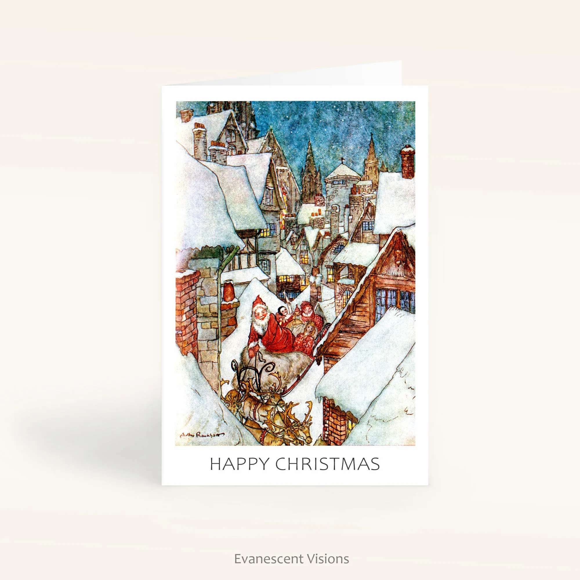 Arthur Rackham Santa Claus Christmas Card, Personalised or Blank, Single or Pack