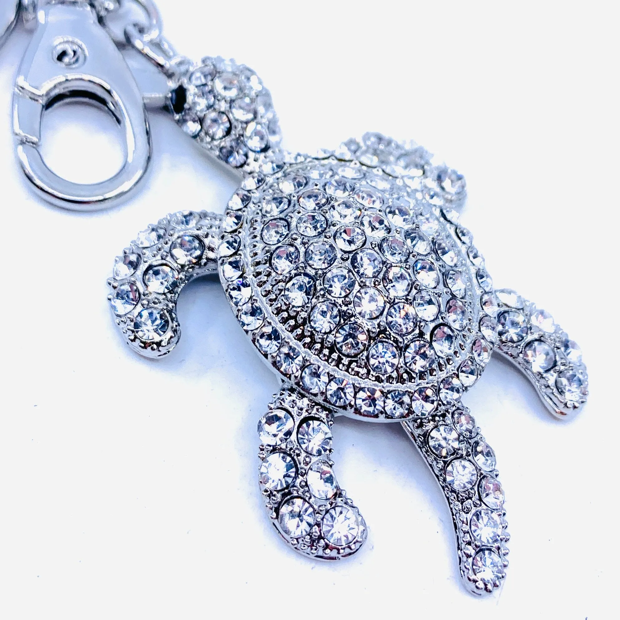 Bejeweled Key Chain 5, Sea Turtle Clear