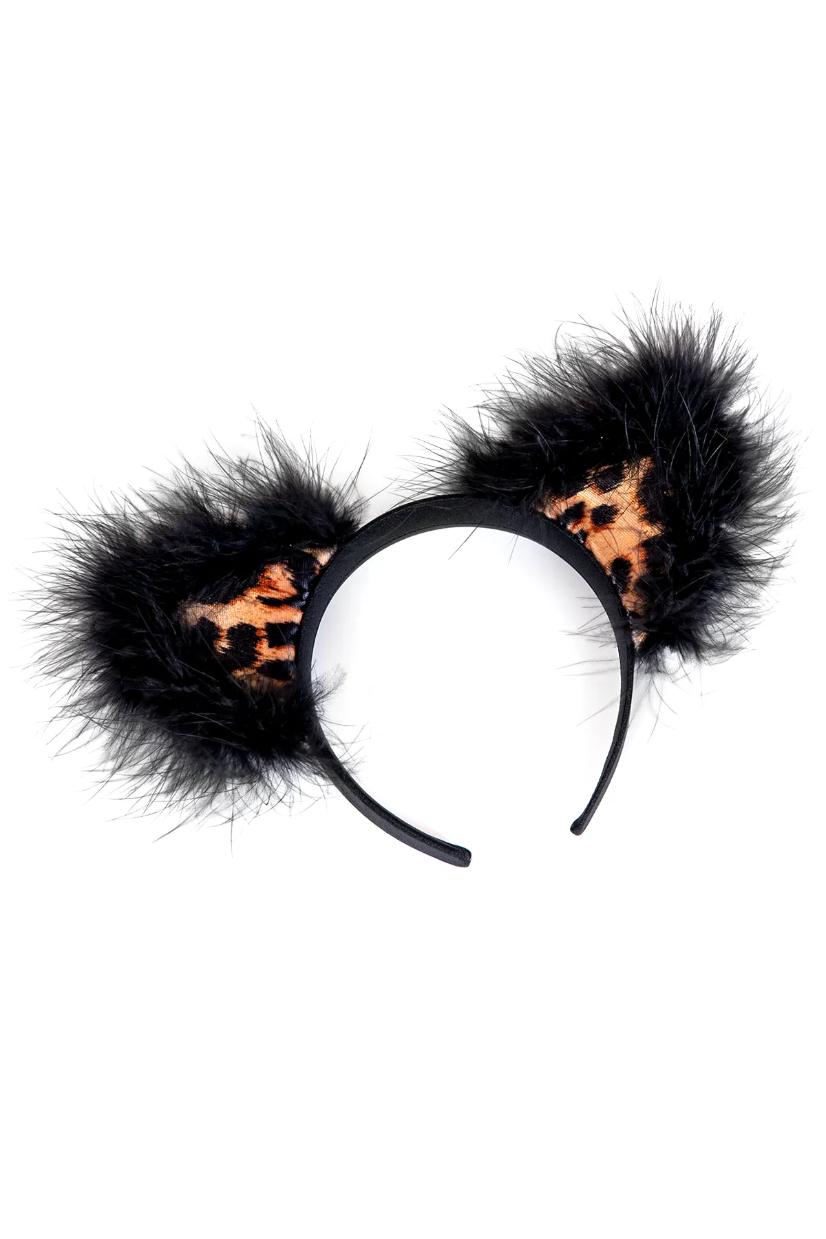 Big Cat Ears with Marabou