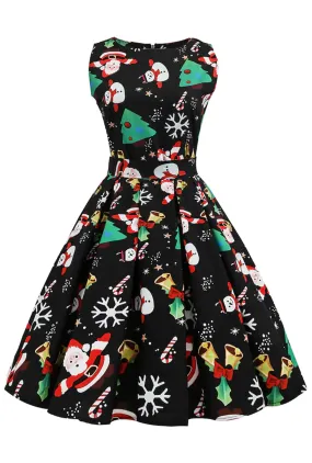 Black Festive Friends Christmas Dress