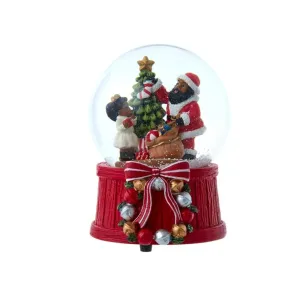 Black Santa Waterglobe