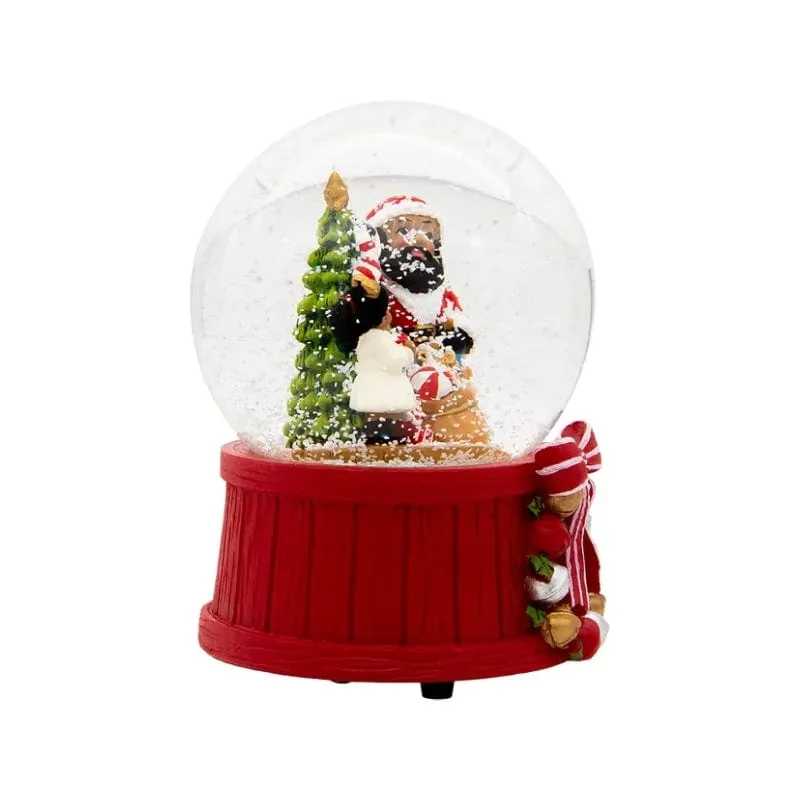 Black Santa Waterglobe