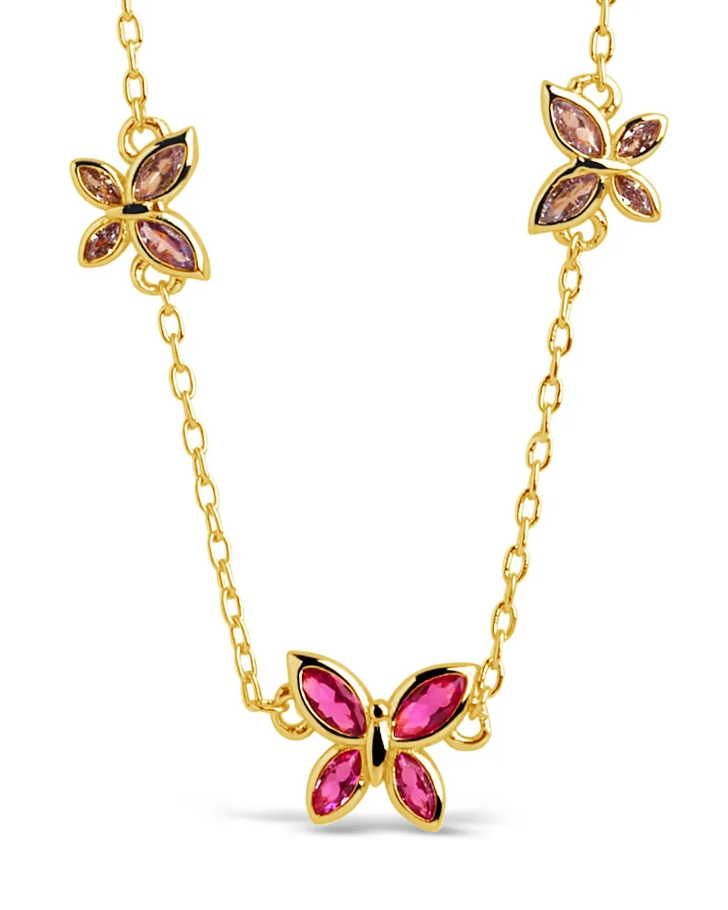 Caria CZ Butterfly Charm Necklace