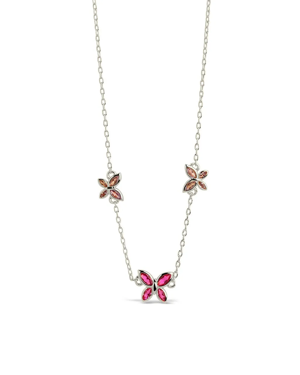 Caria CZ Butterfly Charm Necklace