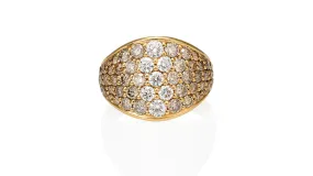 Champagne, Cognac & White Diamond Ring