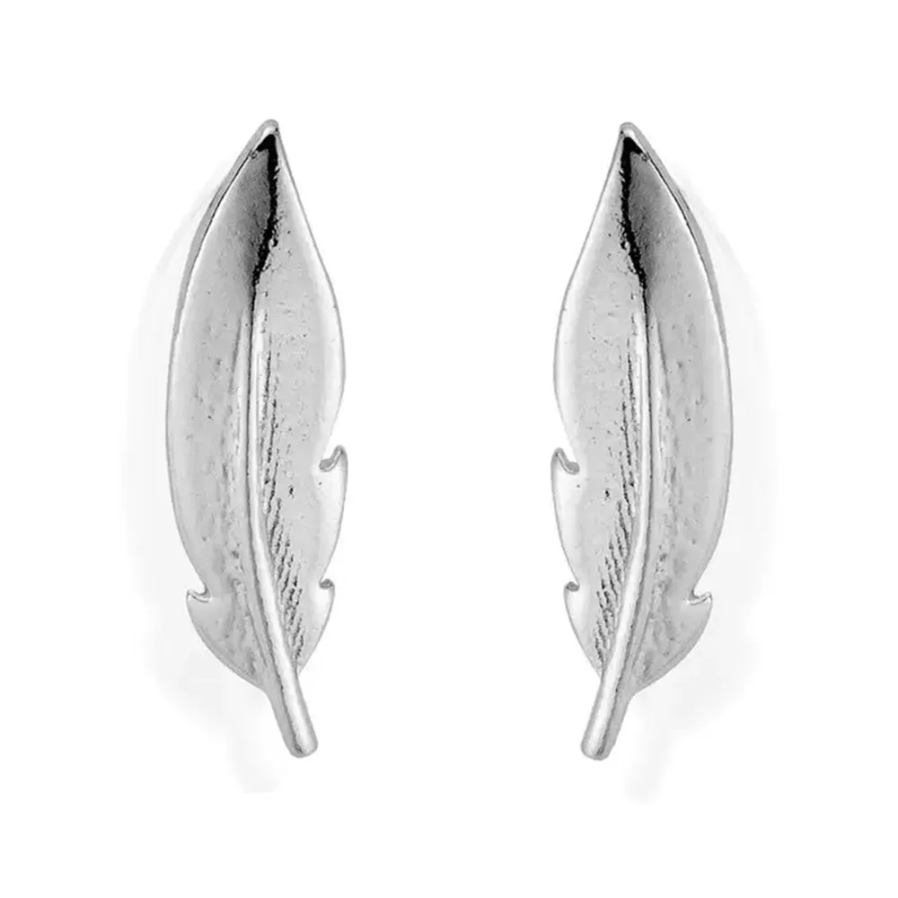 ChloBo Feather Silver Cuff Earrings