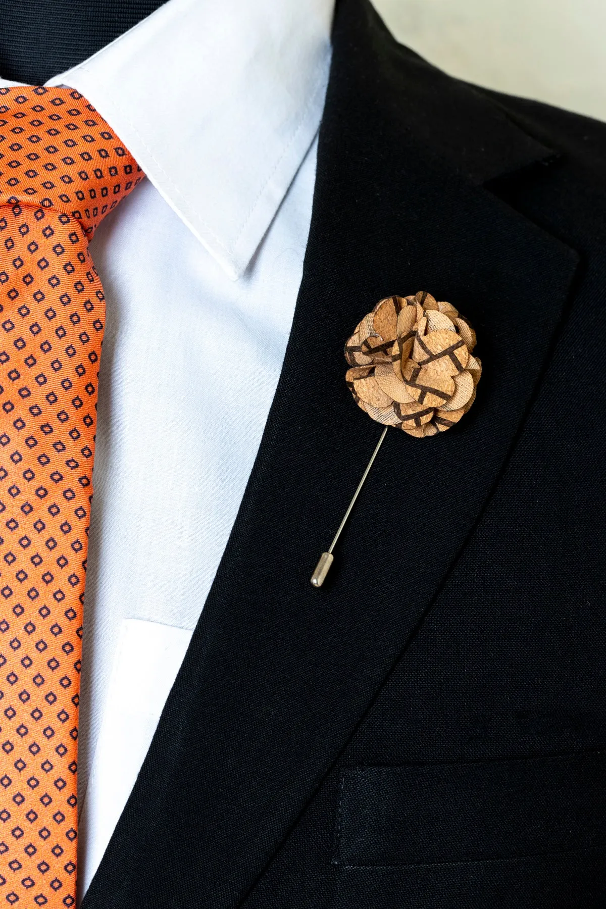 Chokore Dark Brown Lines Lapel Pin