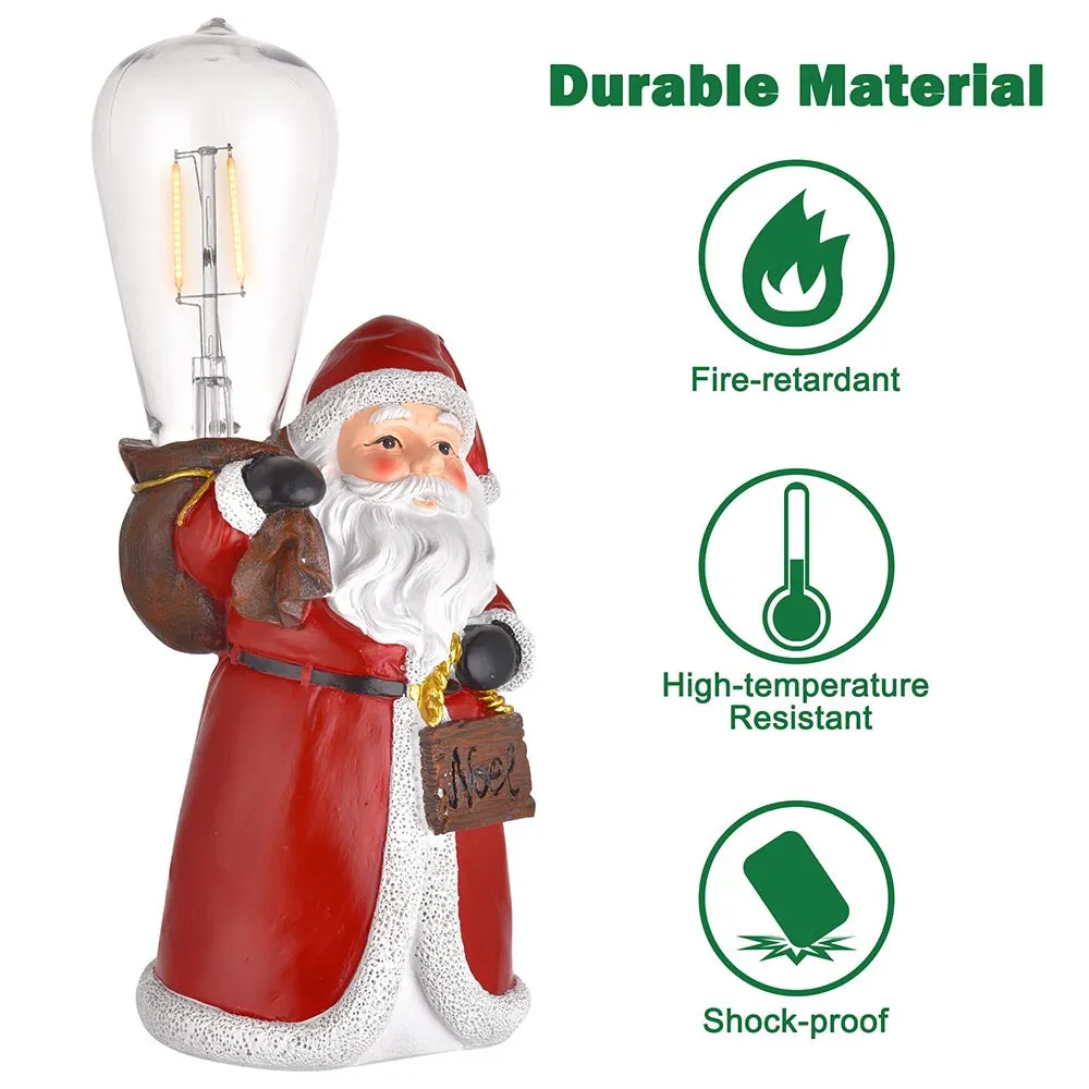 Chrismas Santa Figurine with LED Bulb Battery Operated 2ct/pk