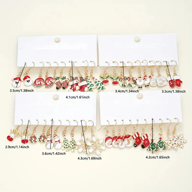 Christmas 42-Piece Christmas Themed Earring Set