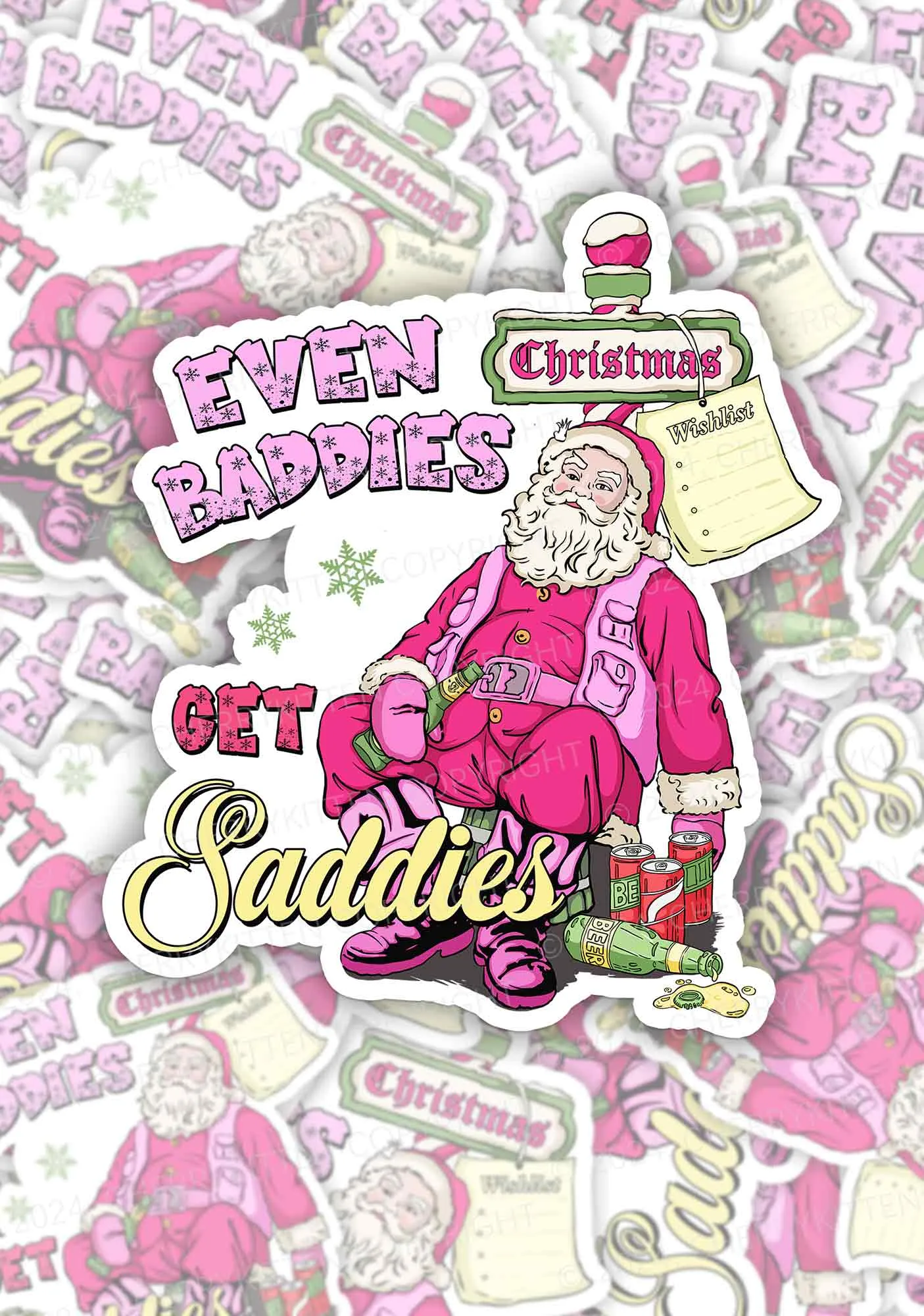 Christmas Baddies Santa 1Pc Y2K Sticker Cherrykitten