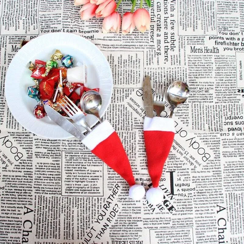 Christmas Decor Spoon Pocket.