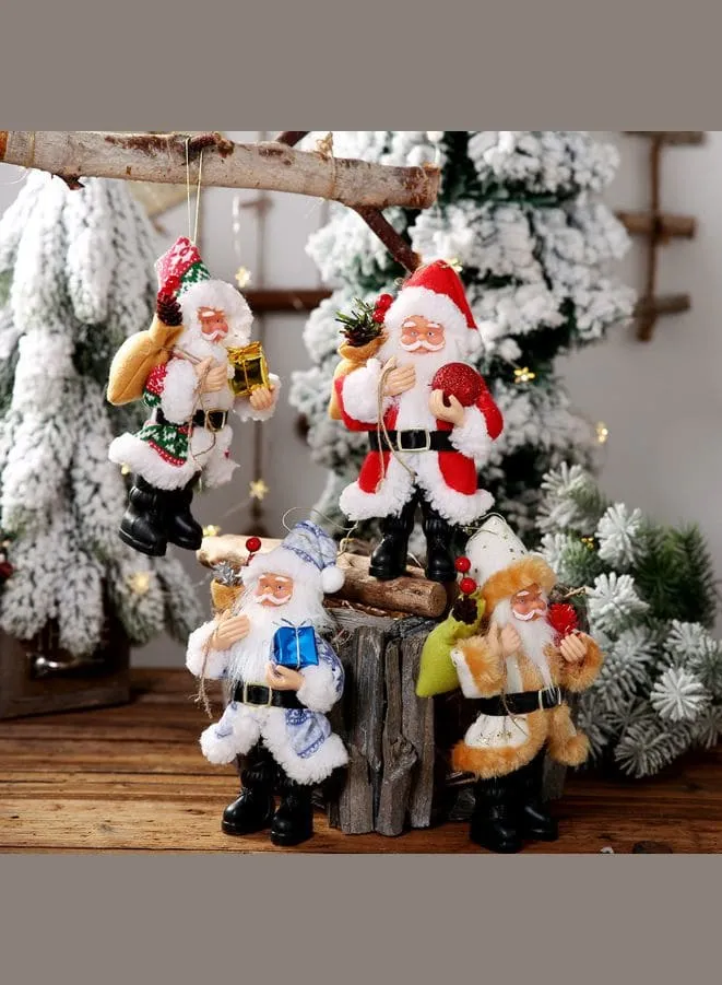 Christmas Decorations Resin Santa Claus Standing Posture Ornaments Doll Pendant Green