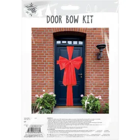 Christmas Festive Door Bow Kit - Red Festive Holiday Decoration Santa Claus Reindeer Snowman Theme