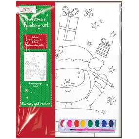 Christmas Painting Set - Festive Holiday Art Kit Santa Claus Reindeer Snowman Creative Craft Activity